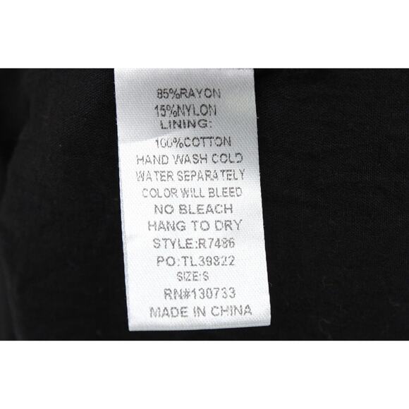 Umgee Dress Women's Small Black Boho Floral Embroidered Lined Sleeveless USA - Picture 7 of 9